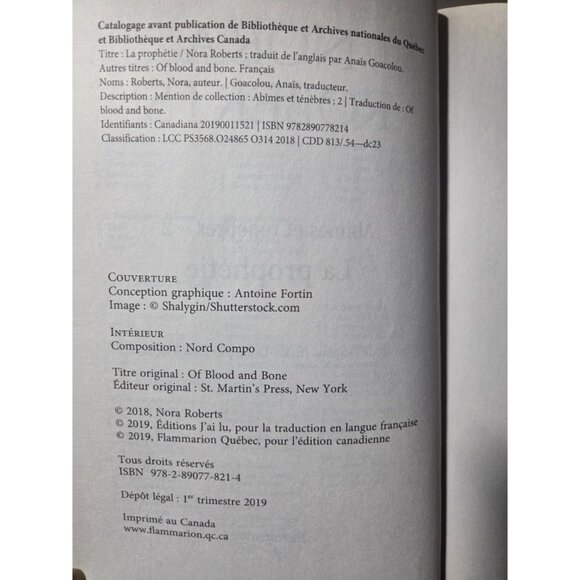La Prophétie Nora Roberts Roman Fantastique Français Abîmes et Ténèbres 2 Livre - Picture 3 of 16